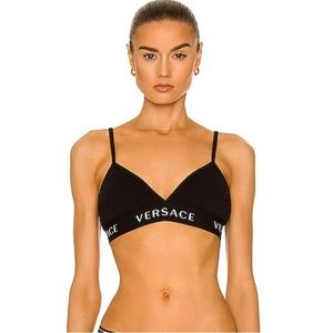 Versace cotton logo bra